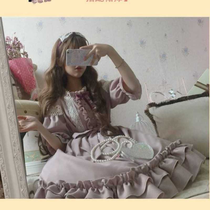 Lolita Japanese Lavender Autumn And Winter New Soft Girl Dress