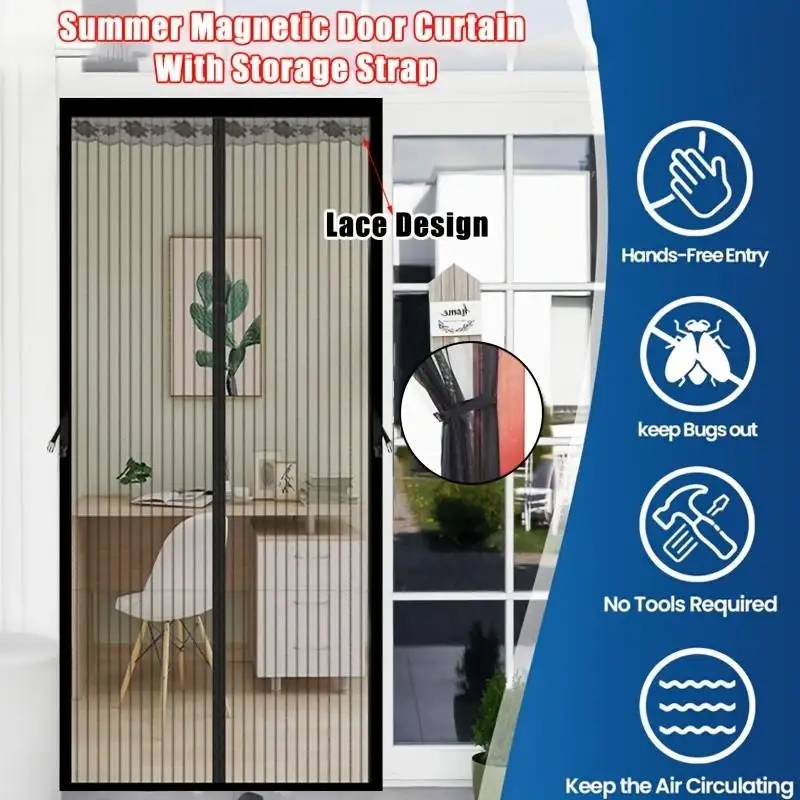 Magnetic Screen Door Curtain - Manual