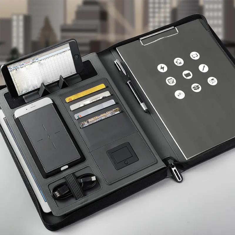 Multifunctional Rechargeable Folder Travel Notebook Composition Book Business Manager