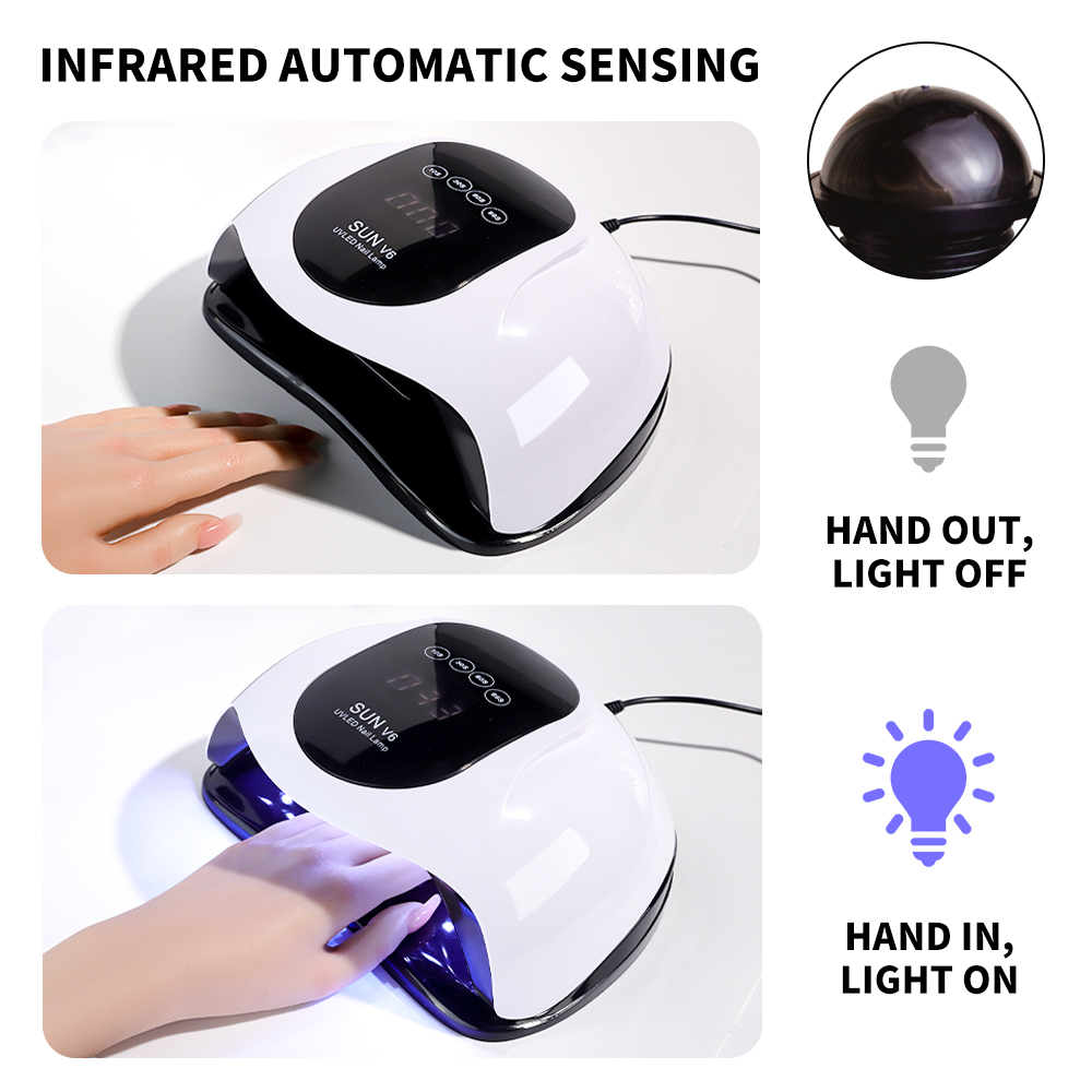 UV Light For Nails, LED Nail Light For Gel Polish, Fast Nail Dryer With Automatic Sensor, 4 Timer Setting, Small & Portable, UV LED Nail Lamp For Fingernail And Toenail