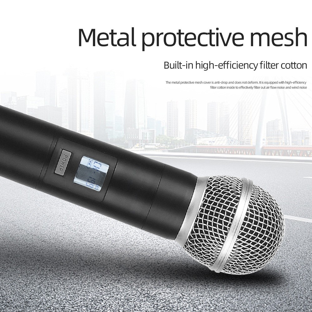 Professional 2 Channel UHF Wireless Dual Microphone Cordless Handheld Mic System 5