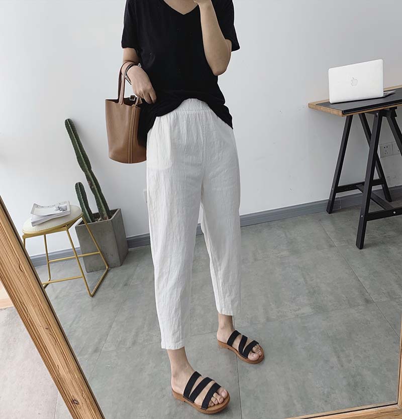 Title 6, Loose Cotton And Linen Pants Summer Thin Harem ...