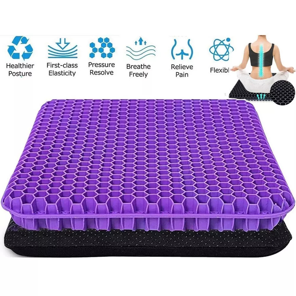 Honeycomb Breathable Gel Seat Cushion Cooling Double Thick Egg Sitting Pad Mat — image 3