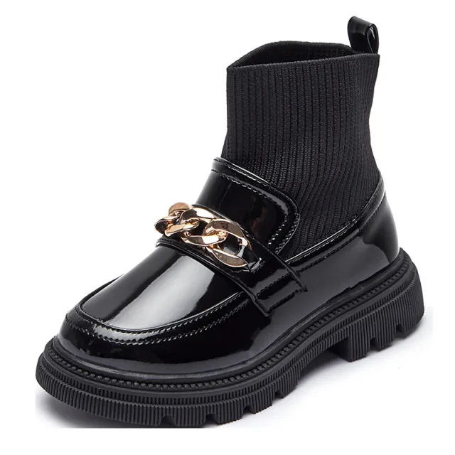 Children's Knitted Breathable Elastic Short Boots Sneakers Black - Shop at LoveMi