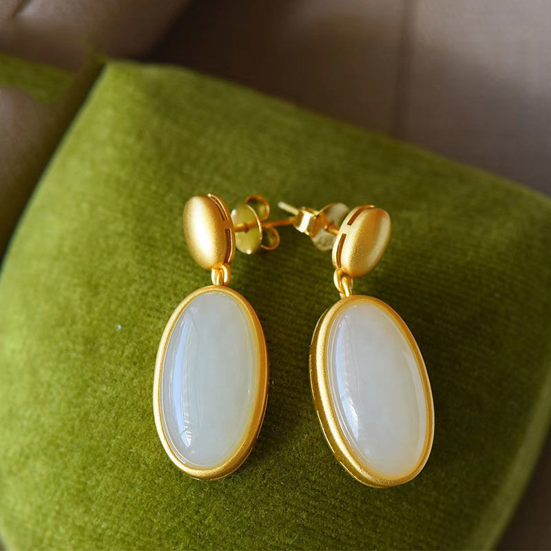 Title 5, Womens Oval Hotan Jade Earrings. Experience na...