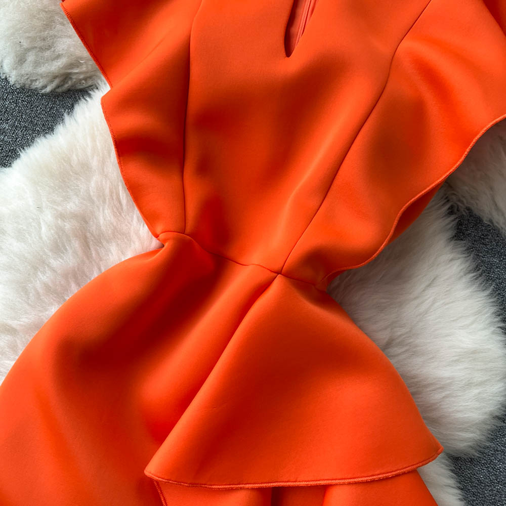 Irregular Waist Up Large Swing Dress Skirt