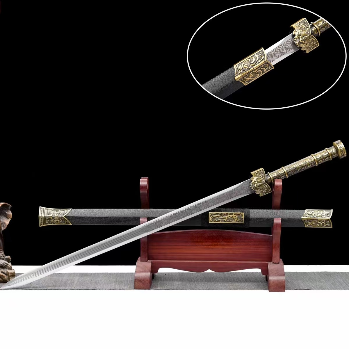 Glorious Return Sword Genuine Real Sword Manganese Steel Forged Han Style Sword Military Service Commemoration Sword Souvenir Unsharpened