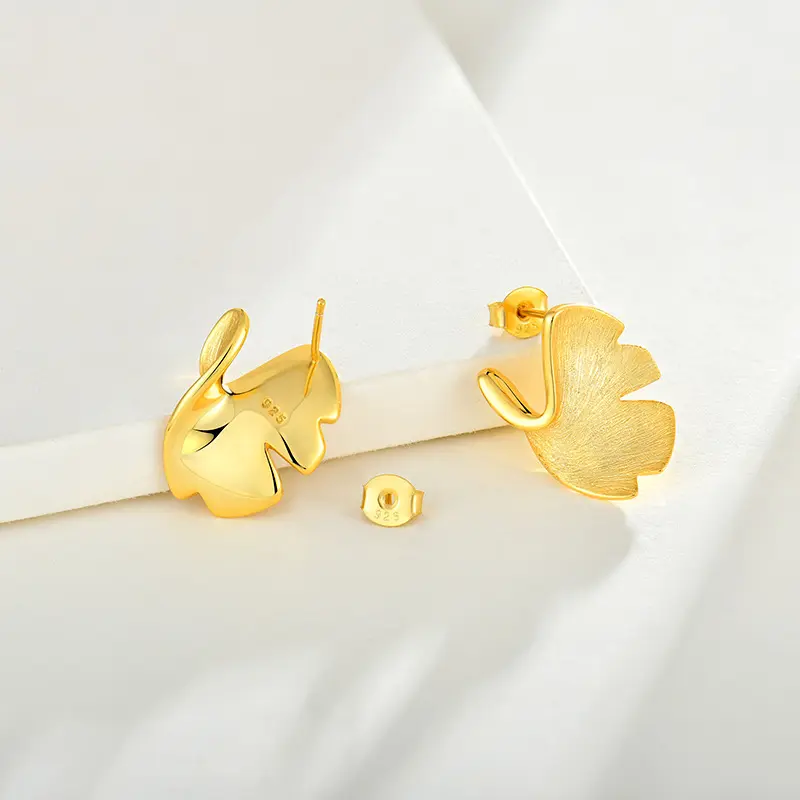 925 Sterling Silver Stud Earrings Female Plated