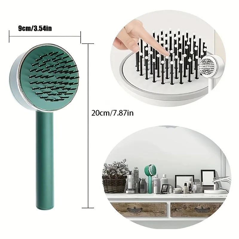 One-key Self-cleaning Hair Brush