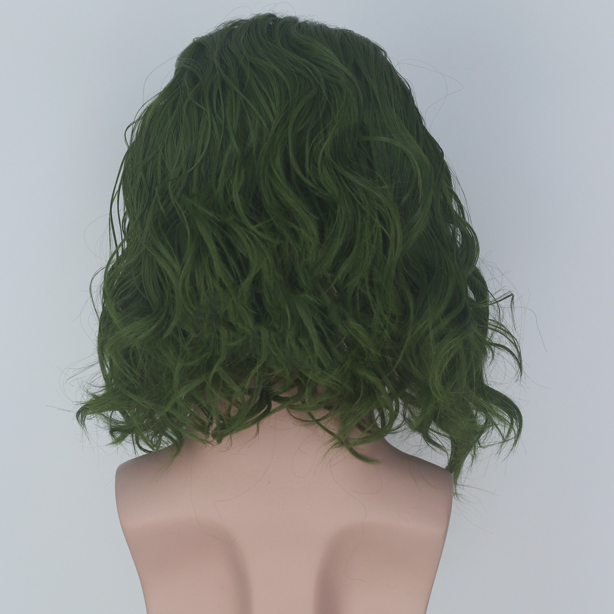 Simulation Scalp Green Short Curly Hair Anime — foto 5