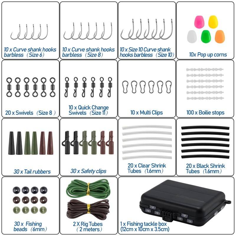Comprehensive 314-Piece Carp Fishing Tackle Set With Durable Fishing Accessories, Perfect Carp Fishing Accessories, Fishing Tackle Box, Tackle Box, And Essential Gear For Carp Anglers  Portable