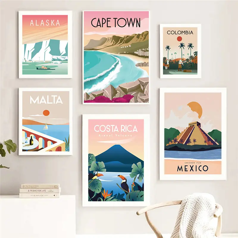 Travel City Poster Canvas Painting Art Home