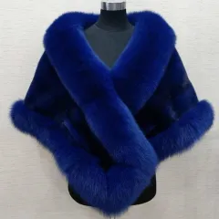 Faux Mink Dress Cloak Autumn And Winter Short Jacket - Royal - View 1