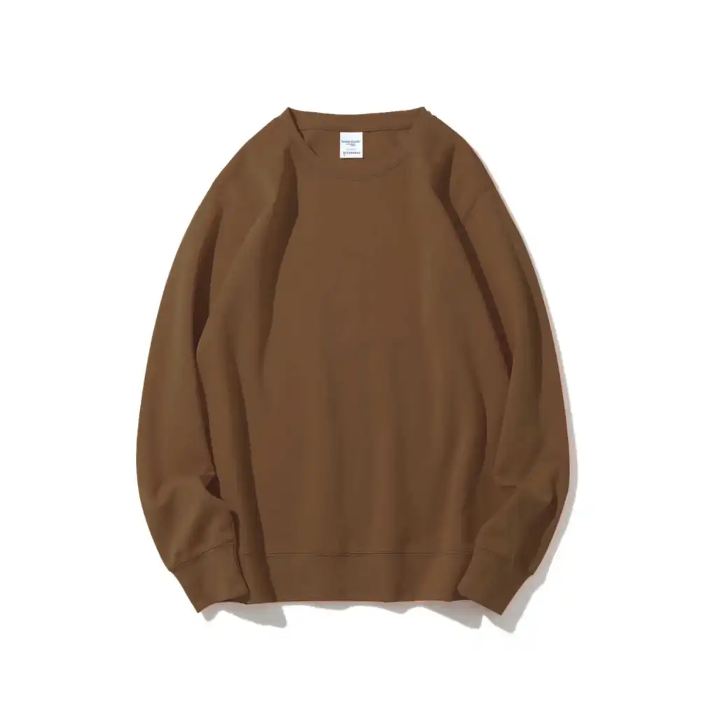 Solid Healthy Round Neck Sweater Long Sleeve - Mocha