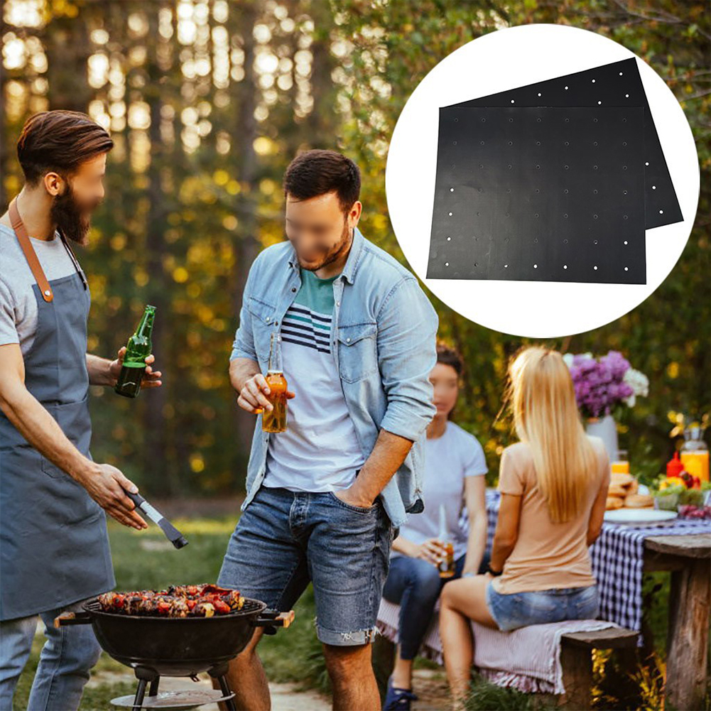 Title 3, Thickened BBQ Non-stick Barbecue Mat Barbecue M...