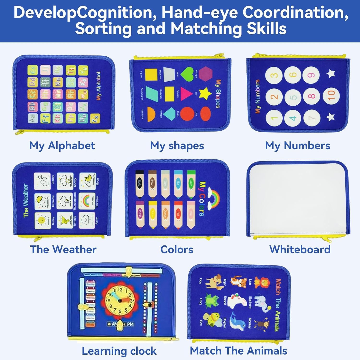 Toddler Busy Board Intelligence Learning Toys Sensory Montessori Book Kids Game