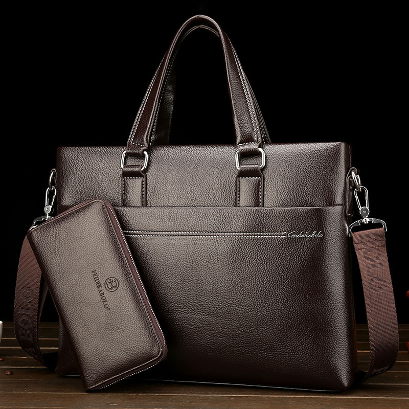 Leather Computer Leisure Bag With One Shoulder — foto 11