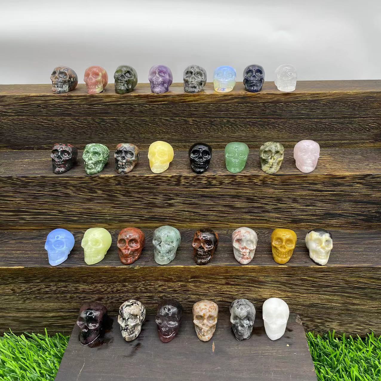 Title 3, Natural Stone Carved Skull Semi-precious Stone ...