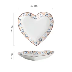 Hand Painted Bakeware Heart Shaped Plate Square Dumpling Plate - G - View 1