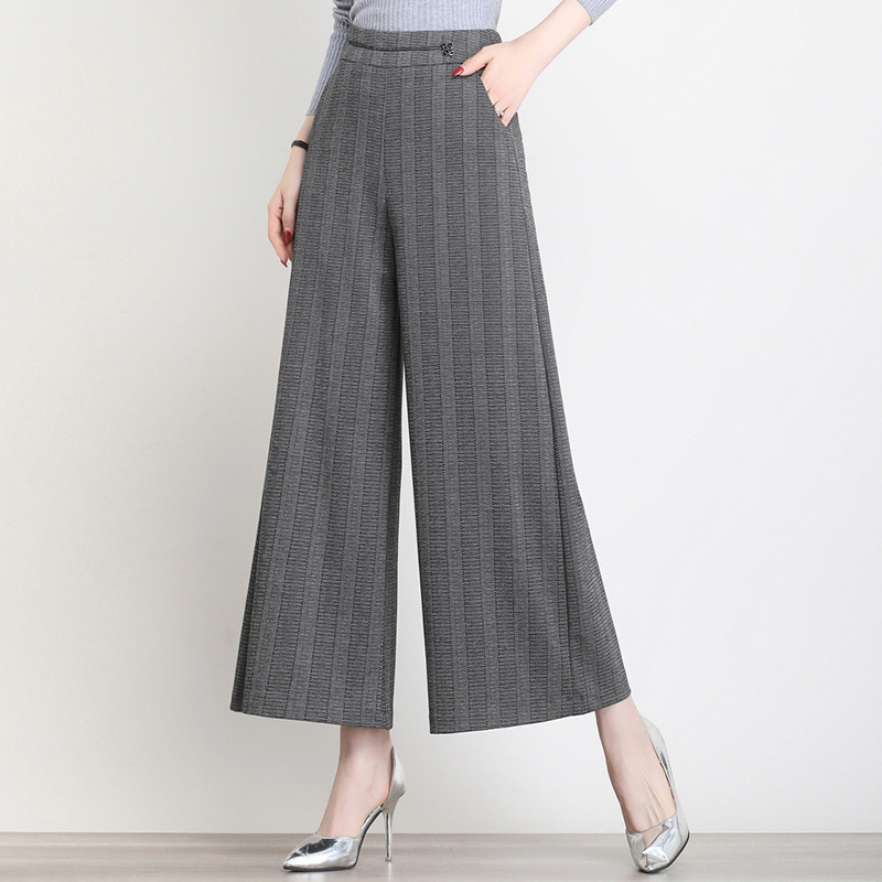 Loose Korean Striped Versatile High Waist Straight Casual Pants