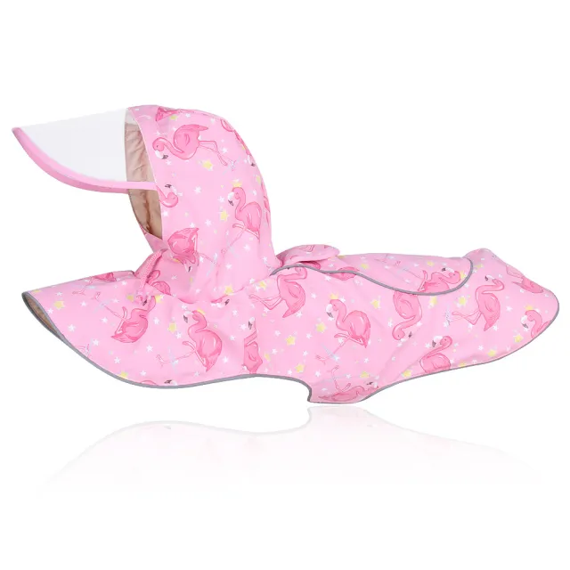 Waterproof Reflective Cape Raincoat Transparent PU Dog Pink - Shop at LoveMi