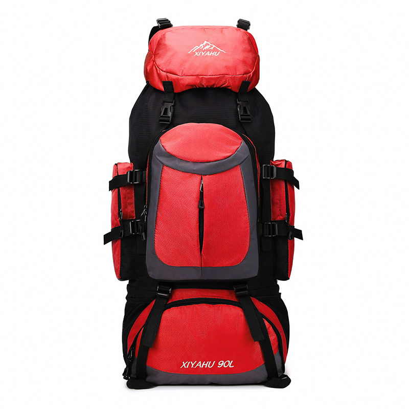 XIYAHU 90L Large Capacity Hiking Backpack, Waterproof Travel Rucksack For Outdoor Camping Trekking Mountaineering, Durable Nylon Backpack With Multiple Pockets, Adjustable Straps, Heavy-Duty 