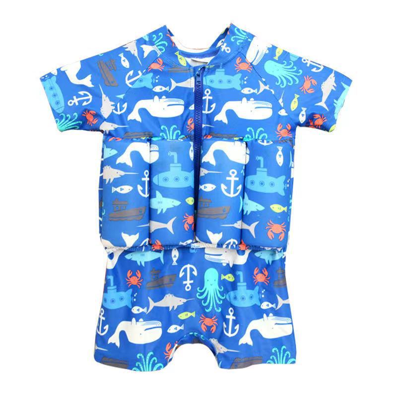 Title 2, Cartoon Boxer Cute Childrens Buoyancy Swimsuit...