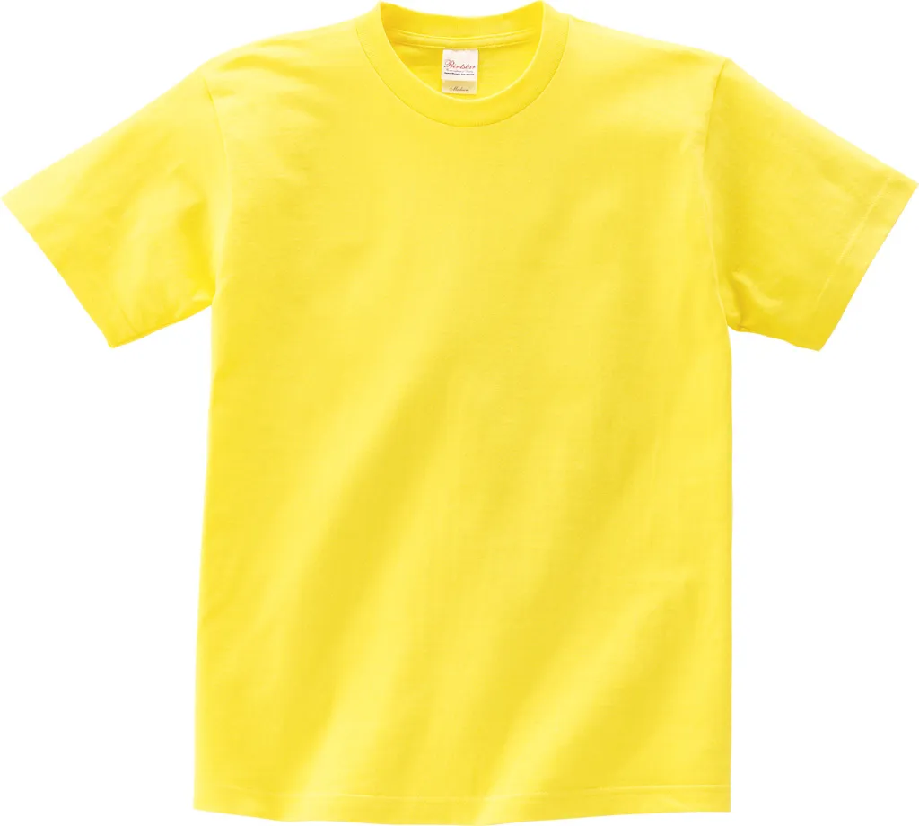 Japanese Pure Cotton Solid Colour Couple Short-sleeved Bottoming Shirt T-shirt Half-sleeved - Yellow