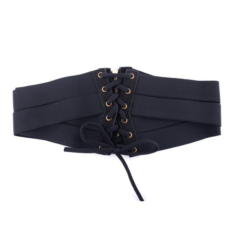 Cross Elastic Waist Repair Tying Rope Wide Belt, Elastic Waistband For Ladies
