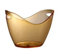 Thickened Plastic Transparent Ingot Ice Bucket Acrylic Champagne Bucket - Large Orange 8Liters - View 1