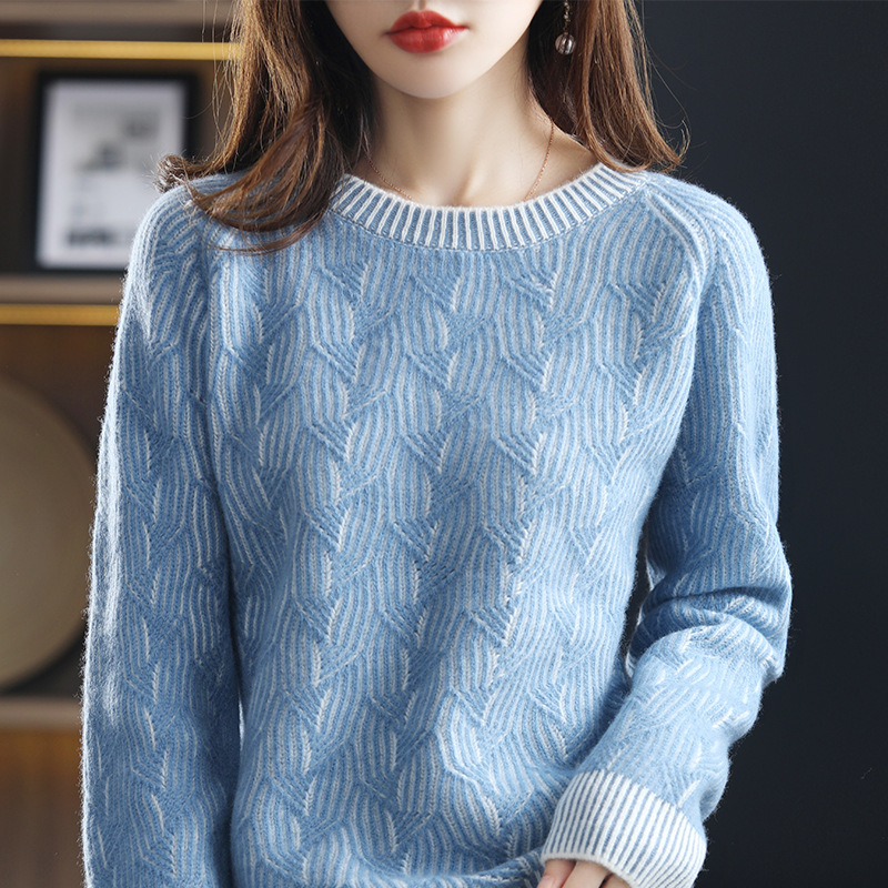 Women's Round Neck Pullover Thickened Cashmere Sweater