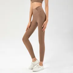 Women's High-waisted Buttocks Lifting Tight Sports Fitness Pants - Cocoa - View 1