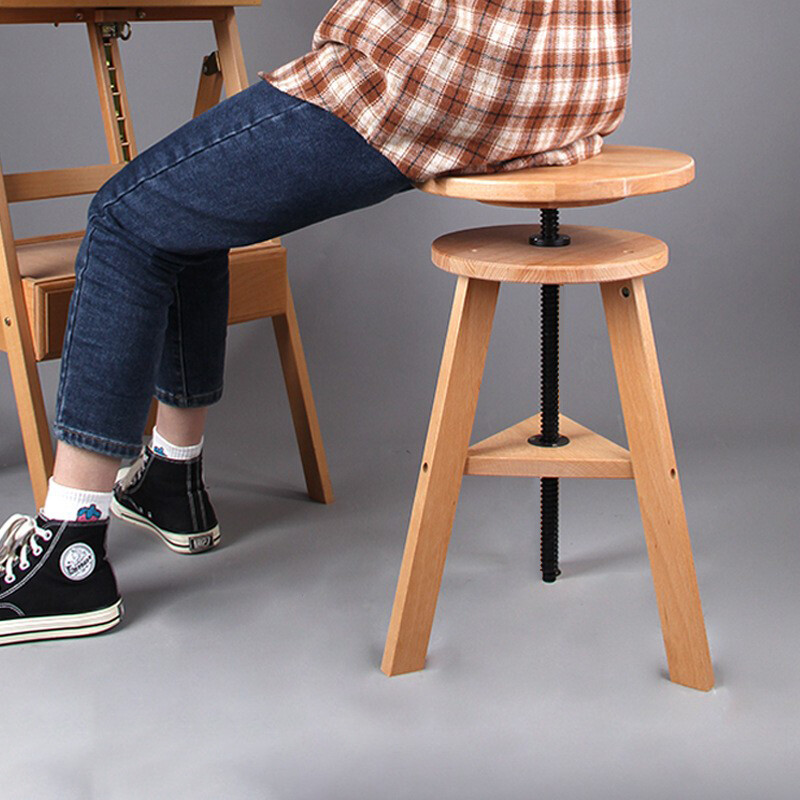 Adjustable Wooden Painting Stool Height Artist Drafting Bar Kitchen — image 7