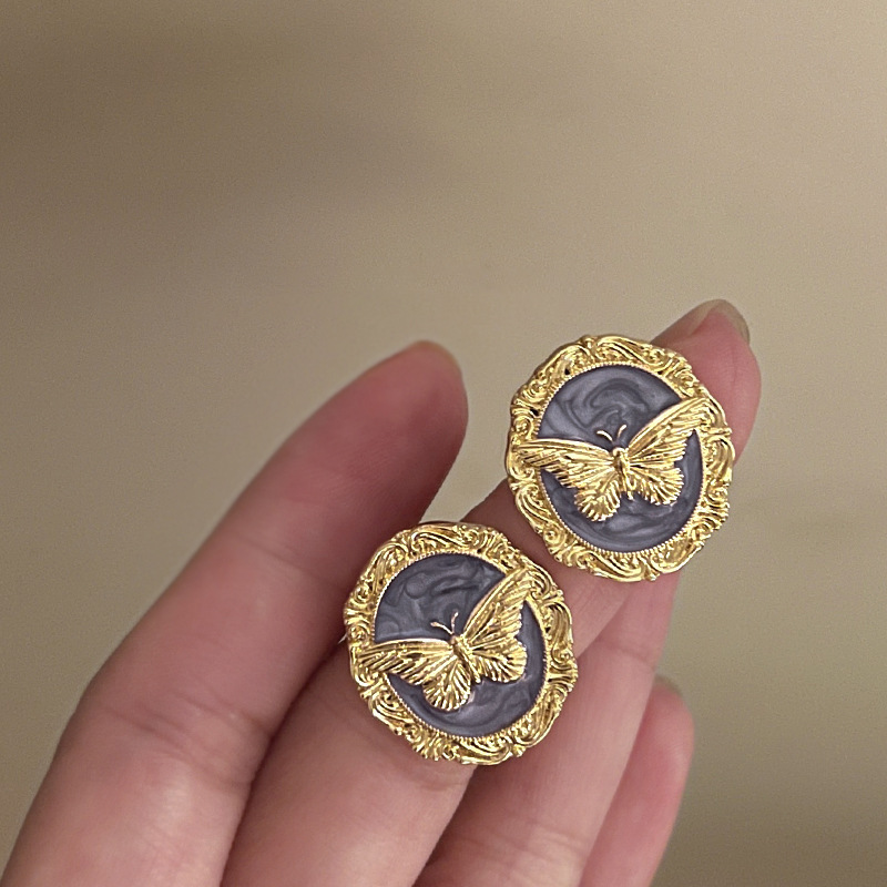 Vintage Niche Earrings - Ins Style Light Luxury Retro, Premium Elegant Studs, Wholesale Ear Jewelry For Women