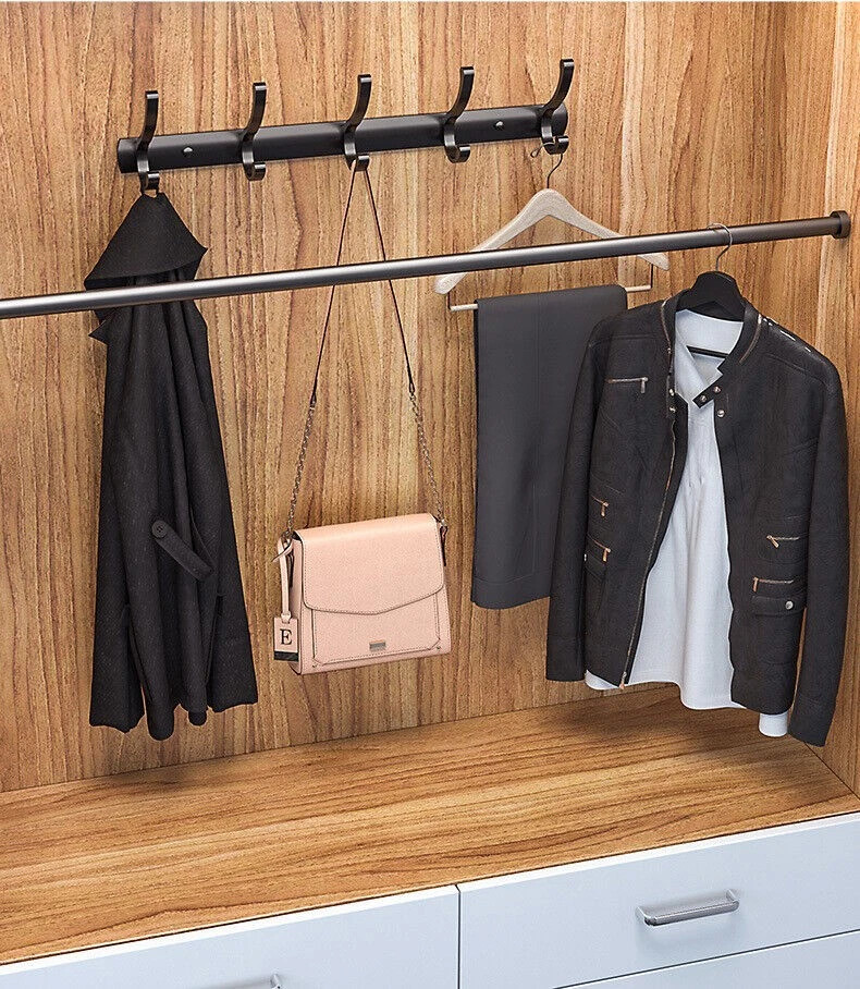 12 Hooks Aluminum Key Coat Clothes Door Holder Rack Hook Wall Mounted Hanger — image 7