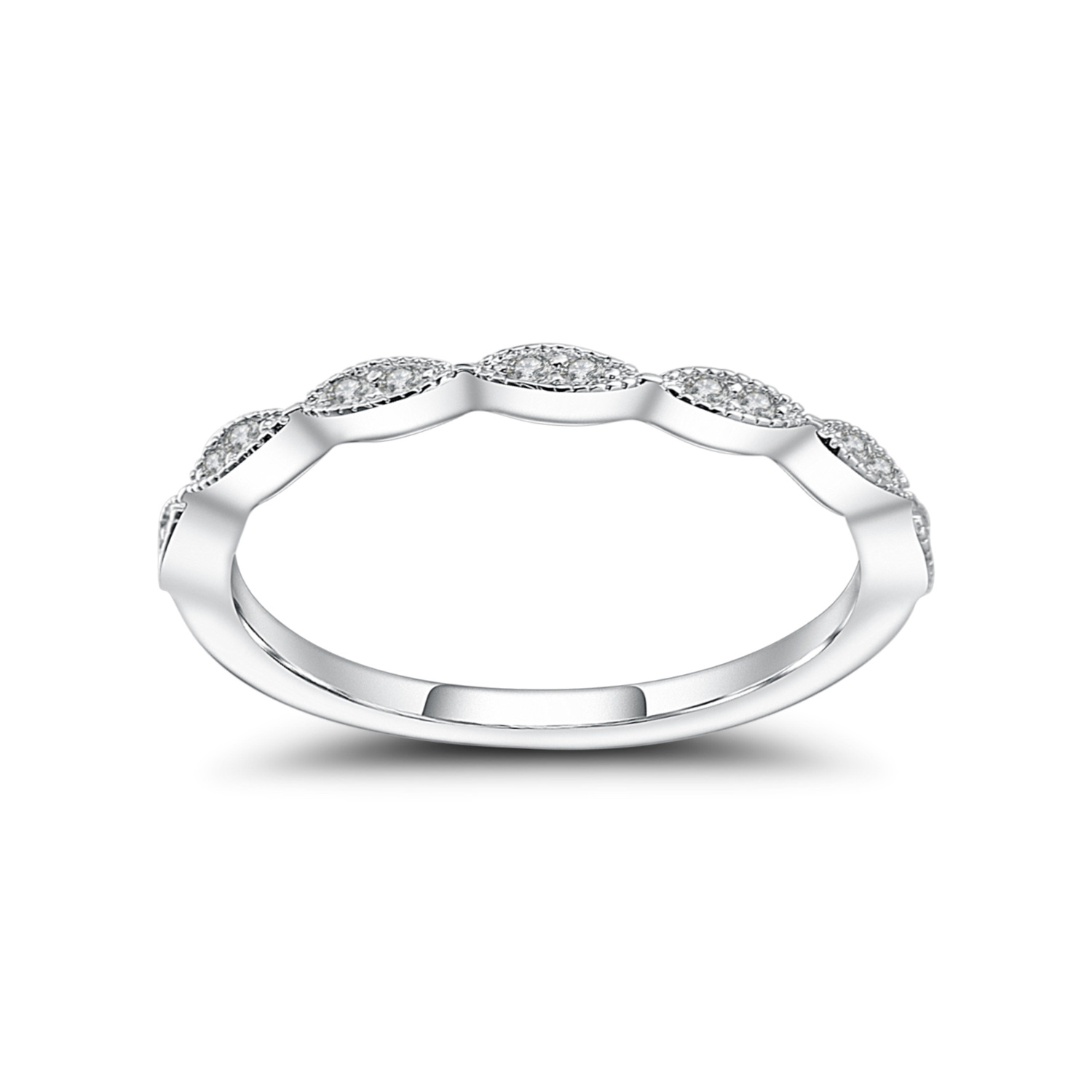 Sterling Silver Micro-inlaid Moissanite 1 Carat Women's Gemstone Ring