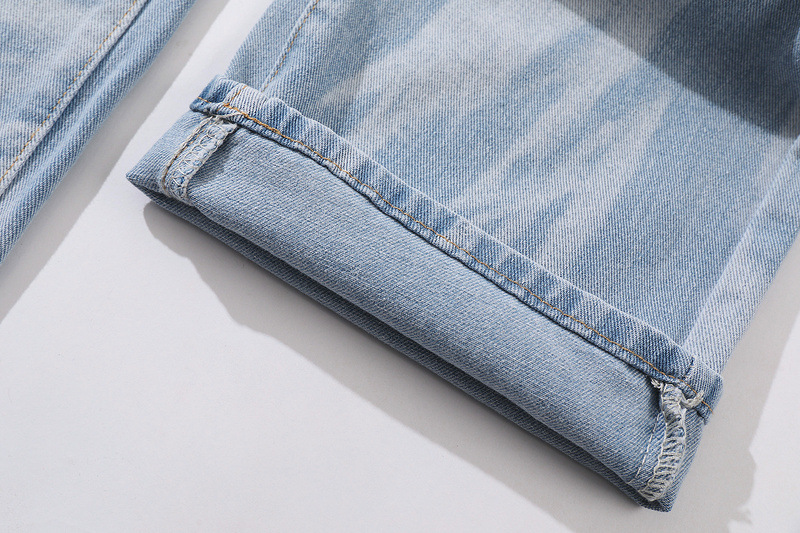 Men's Loose Straight Tie Dye Washed Jeans