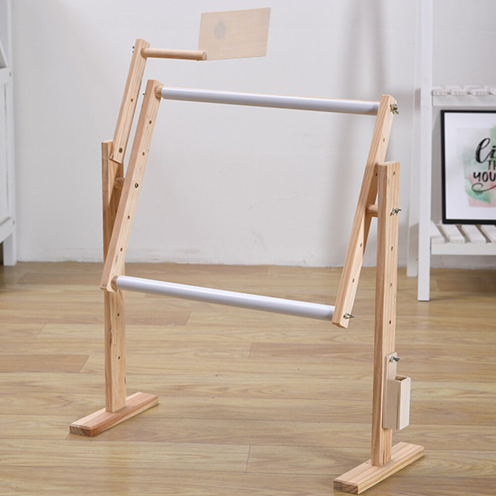 Embroidery Frame Tabletop Floor Stand Wooden Tapestry Hoops