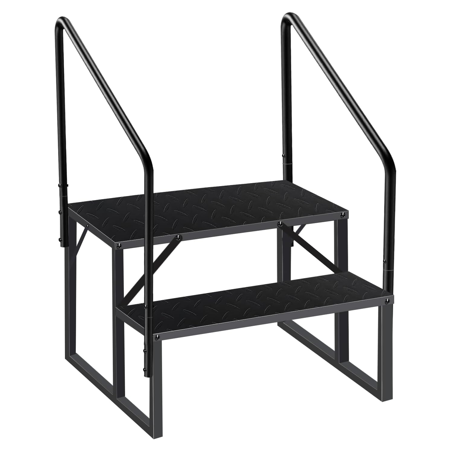 2-level Ladder With Handrails, Two Handrails -TEMU Can Only Be Picked Up- Shipped From Non EBay Certified Warehouse