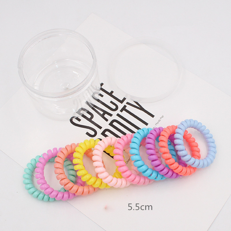 Candy-colored Large Telephone Cord Hair Tie 10 Cans, High Elasticity, Not Easy To Break, Simple Restraint Hair Tie