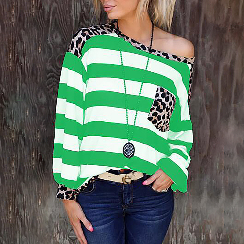 Title 6, Striped Printed Long Sleeve Loose Ladies Top