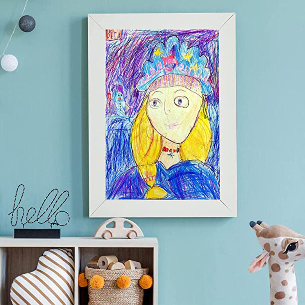 A4 Art Display Frame Kids Frames Photo Picture Crafts Drawing Storage Xmas Gifts-white