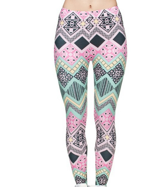 Printed thin pencil feet pants stretch big ladies yoga pants leggings A One Size - Shop at LoveMi