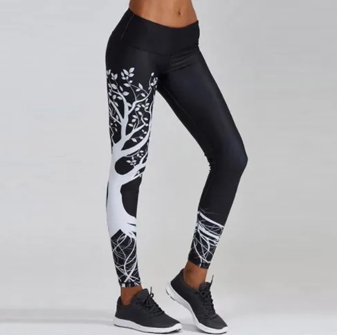 Women's Sports Yoga Pants Print Leggings - 2-M