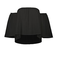 USA SIZE European and American women's sexy wrapped chest word collar off-shoulder shirt loose seven-point sleeve chiffon shirt