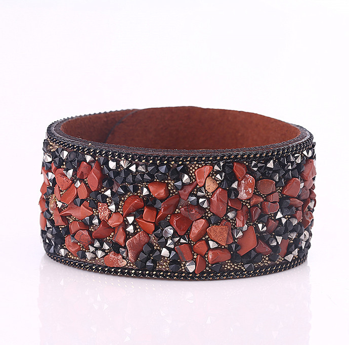 Fashion leather velvet hot drilling bracelet Creative personality diamond bracelet wrist band