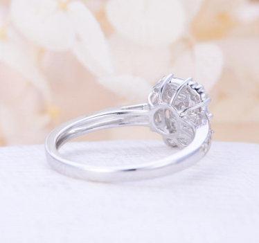 Full diamond micro-inlaid zircon ring female