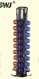 Cross border exclusive supply coffee capsule storage display self removing iron shelf Black - Shop at LoveMi