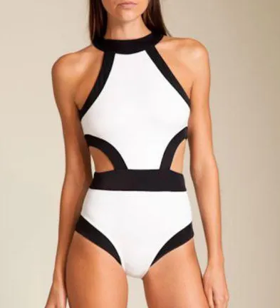 One Piece Swimsuit Swimwear Beachwear Bodysuit White - Shop at LoveMi