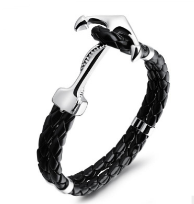 Men's Leather Bracelet European and American Punk Rock Style